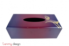 Hộp giấy ăn 3D tím in hoa sen 12*25cm